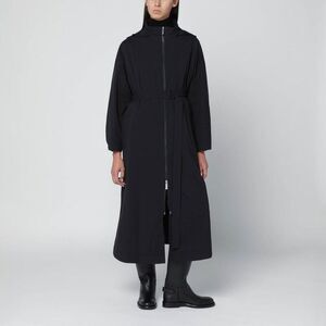 HERNO Women's Longline Zip-Front Belted Trench Coat Women BLACK Coats & Jackets